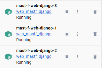 Image of three django web application instances